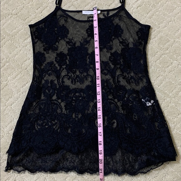 FLANNEL Black Lace Camisole Adjustable Straps Size 0 - Picture 8 of 8